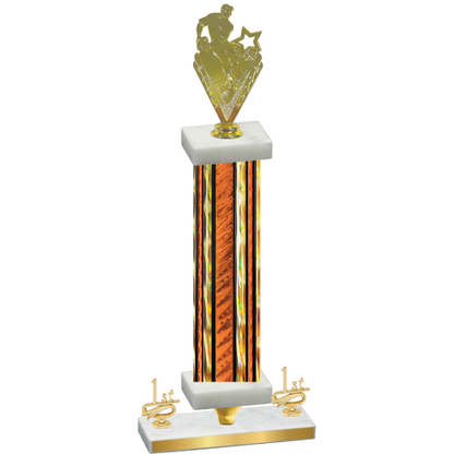 Premium Single Orange Glacier First Place Rugby Trophy