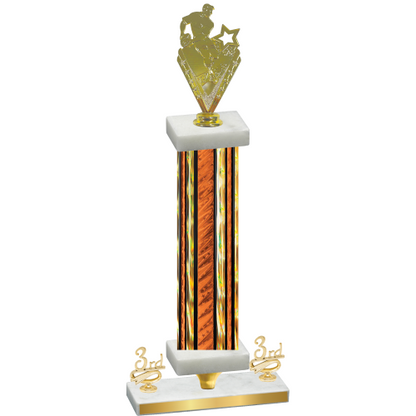 Premium Single Orange Glacier Third Place Rugby Trophy