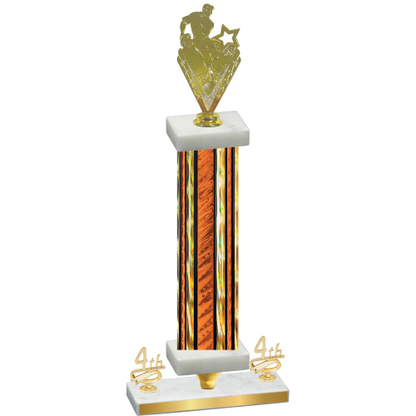 Premium Single Orange Glacier Fourth Place Rugby Trophy