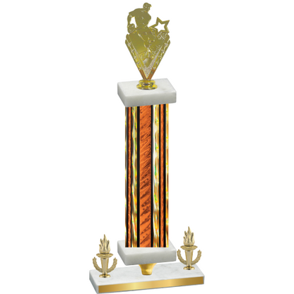 Premium Single Orange Glacier Victory Rugby Trophy