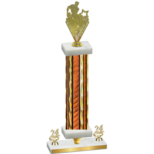 Premium Single Orange Glacier Year Rugby Trophy