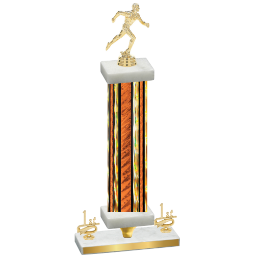 Premium Single Orange Glacier First Place Running Trophy