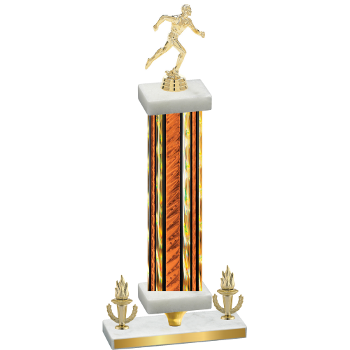 Premium Single Orange Glacier Victory Running Trophy