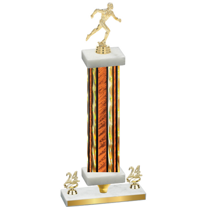 Premium Single Orange Glacier Year Running Trophy