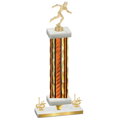 Premium Single Orange Glacier First Place Running Trophy