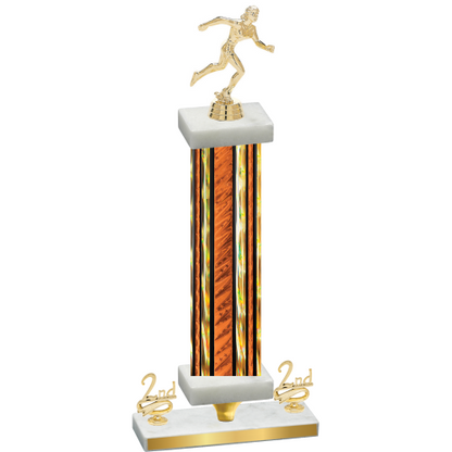 Premium Single Orange Glacier Second Place Running Trophy