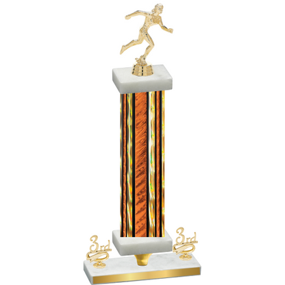 Premium Single Orange Glacier Third Place Running Trophy