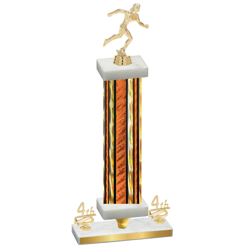 Premium Single Orange Glacier Fourth Place Running Trophy