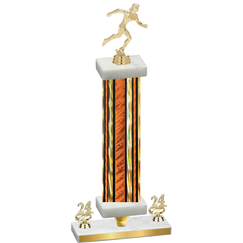 Premium Single Orange Glacier Year Running Trophy