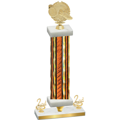 Premium Single Orange Glacier Second Place Running Trophy