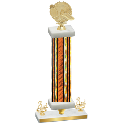 Premium Single Orange Glacier Third Place Running Trophy