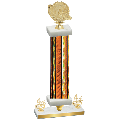 Premium Single Orange Glacier Fourth Place Running Trophy
