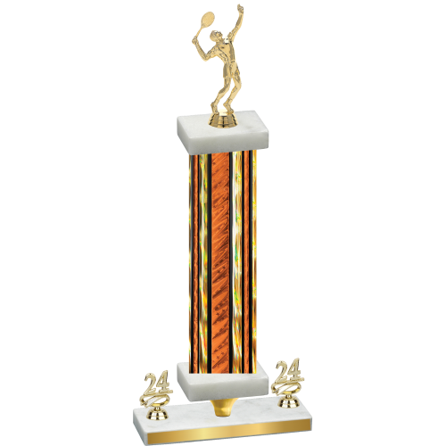 Premium Single Orange Glacier Year Tennis Trophy