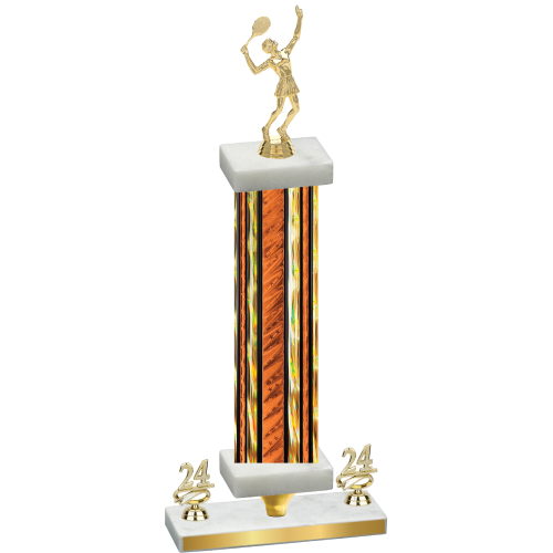 Premium Single Orange Glacier Year Tennis Trophy