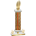 Premium Single Orange Glacier Fourth Place Football Trophy