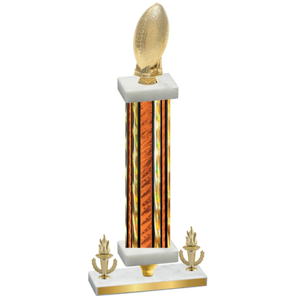 Premium Single Orange Glacier Victory Football Trophy