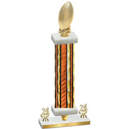 Premium Single Orange Glacier Year Football Trophy