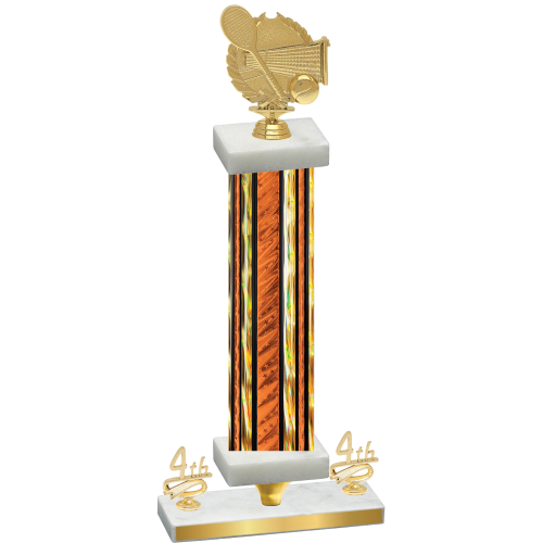 Premium Single Orange Glacier Fourth Place Tennis Trophy