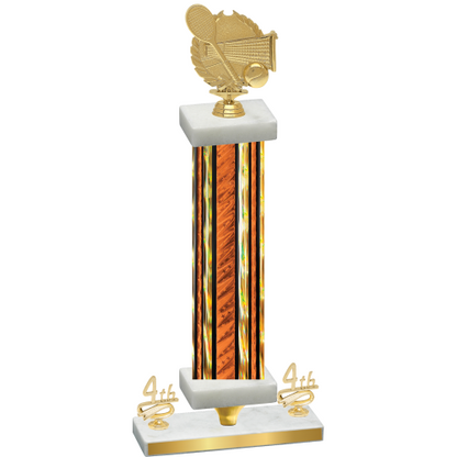 Premium Single Orange Glacier Fourth Place Tennis Trophy