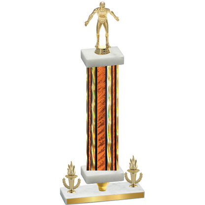 Premium Single Orange Glacier Victory Wrestling Trophy