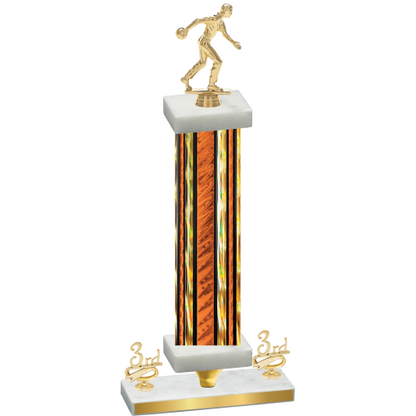 Premium Single Orange Glacier Third Place Bowling Trophy