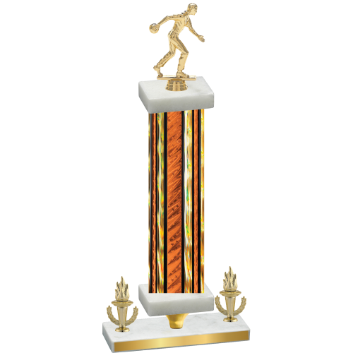 Premium Single Orange Glacier Victory Bowling Trophy