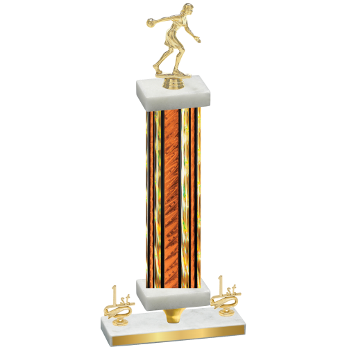 Premium Single Orange Glacier First Place Bowling Trophy
