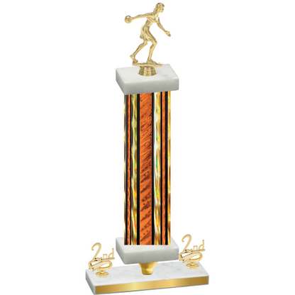 Premium Single Orange Glacier Second Place Bowling Trophy