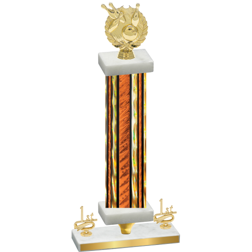 Premium Single Orange Glacier First Place Bowling Trophy
