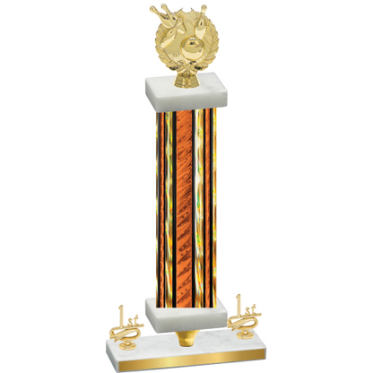 Premium Single Orange Glacier First Place Bowling Trophy