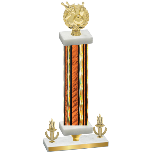 Premium Single Orange Glacier Victory Bowling Trophy