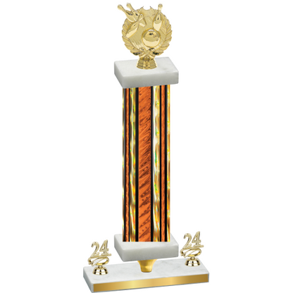 Premium Single Orange Glacier Year Bowling Trophy