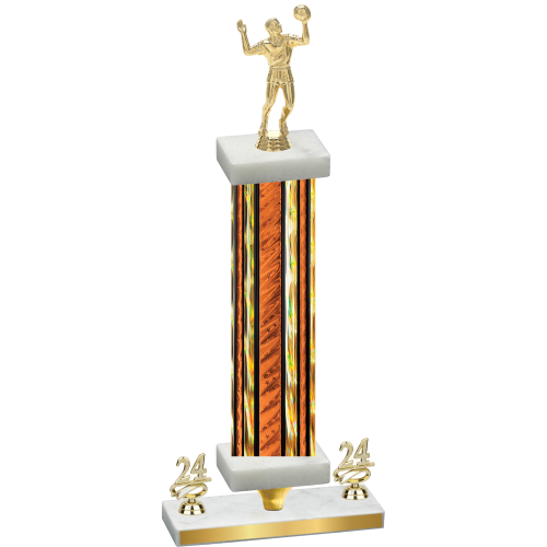 Premium Single Orange Glacier Year Volleyball Trophy