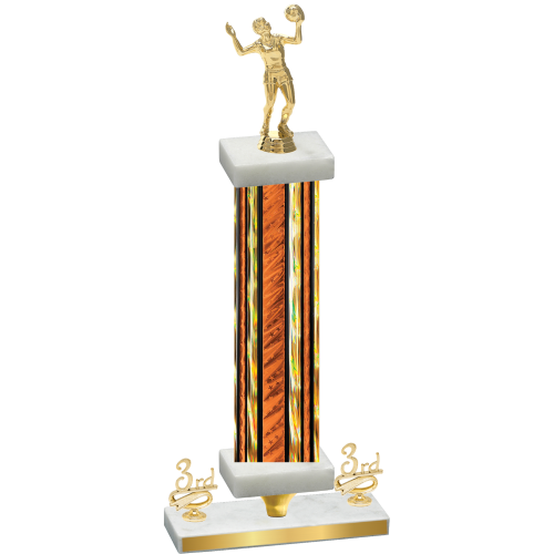 Premium Single Orange Glacier Third Place Volleyball Trophy