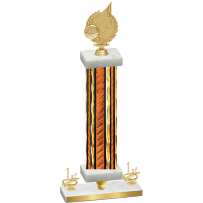 Premium Single Orange Glacier First Place Volleyball Trophy
