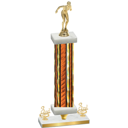 Premium Single Orange Glacier Third Place Tennis Trophy