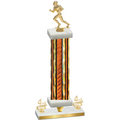 Premium Single Orange Glacier Fourth Place Football Trophy