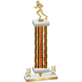 Premium Single Orange Glacier Year Football Trophy