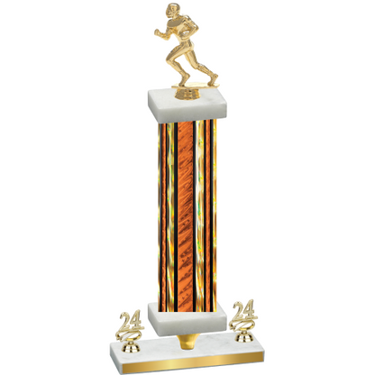 Premium Single Orange Glacier Year Football Trophy