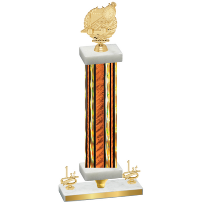 Premium Single Orange Glacier First Place Swimming Trophy