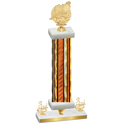 Premium Single Orange Glacier Third Place Swimming Trophy