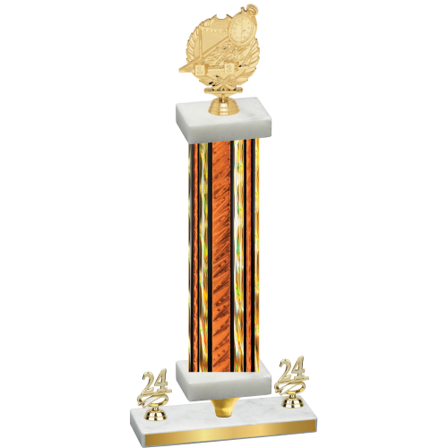 Premium Single Orange Glacier Year Swimming Trophy