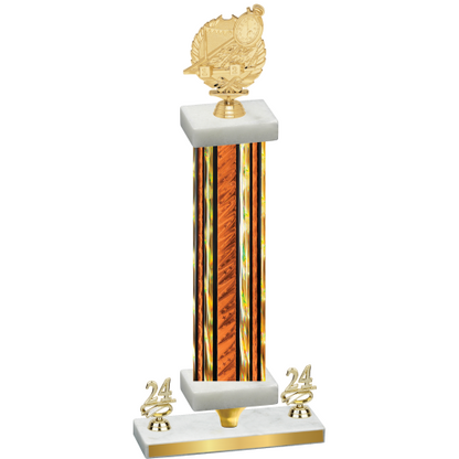 Premium Single Orange Glacier Year Swimming Trophy