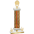 Premium Single Orange Glacier Second Place Insert Trophy