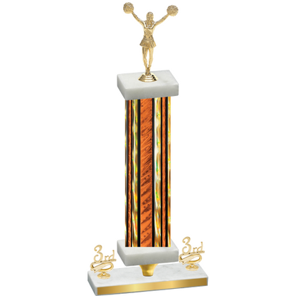 Premium Single Orange Glacier Third Place Cheerleading Trophy
