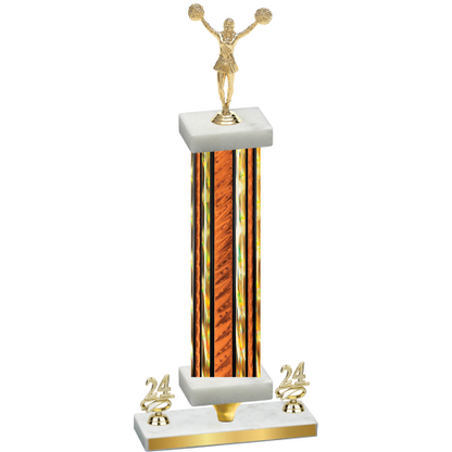 Premium Single Orange Glacier Year Cheerleading Trophy