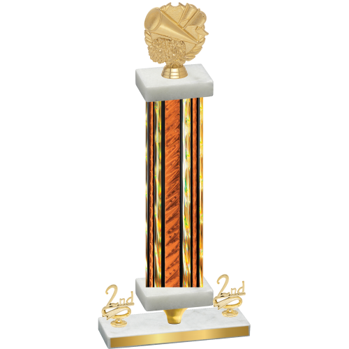 Premium Single Orange Glacier Second Place Cheerleading Trophy