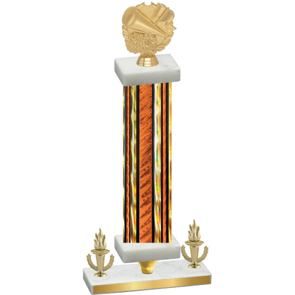 Premium Single Orange Glacier Victory Cheerleading Trophy