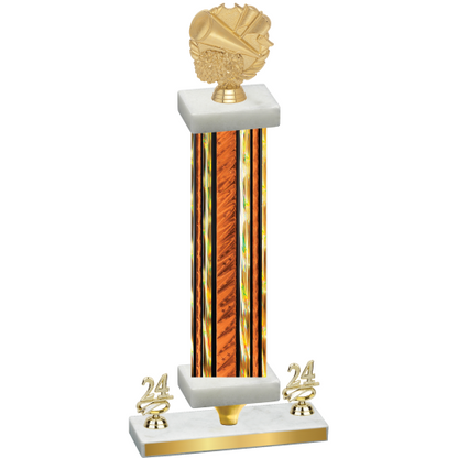 Premium Single Orange Glacier Year Cheerleading Trophy