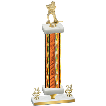 Premium Single Orange Glacier Year Hockey Trophy